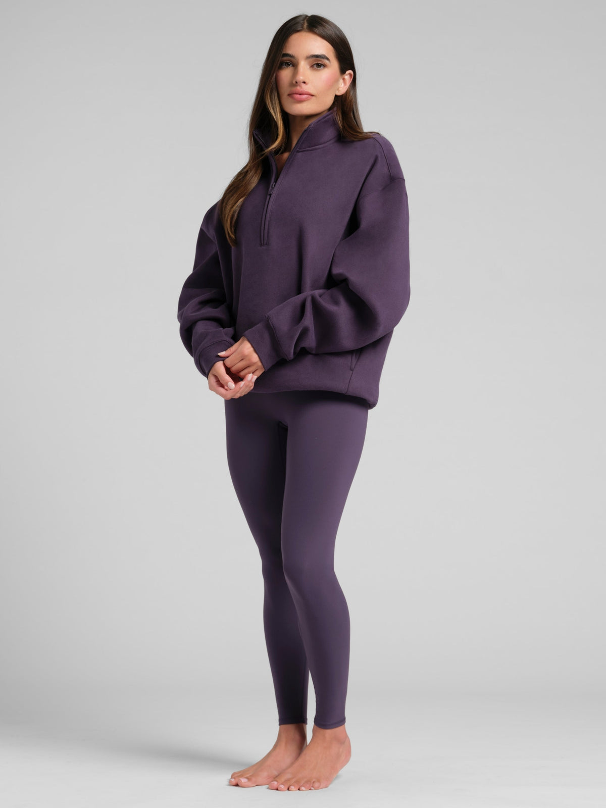 Basic Quarter Zip Mock Neck